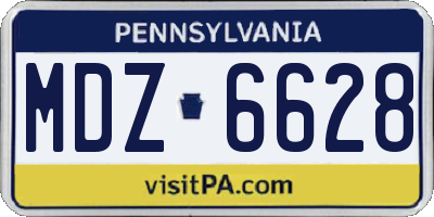 PA license plate MDZ6628