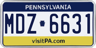 PA license plate MDZ6631