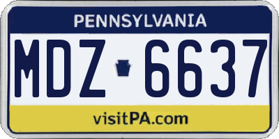 PA license plate MDZ6637