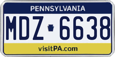 PA license plate MDZ6638