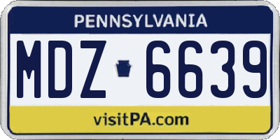PA license plate MDZ6639