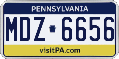 PA license plate MDZ6656