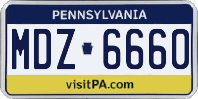 PA license plate MDZ6660