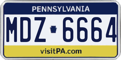PA license plate MDZ6664