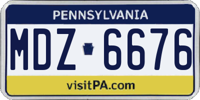 PA license plate MDZ6676