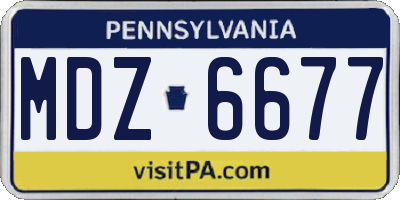 PA license plate MDZ6677