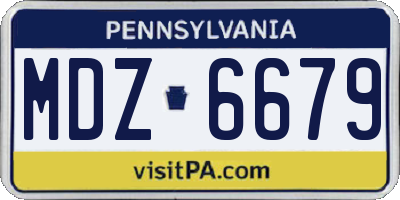 PA license plate MDZ6679