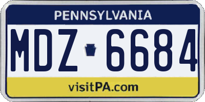 PA license plate MDZ6684