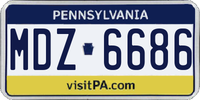 PA license plate MDZ6686