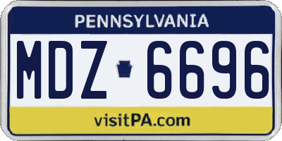 PA license plate MDZ6696