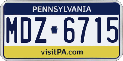 PA license plate MDZ6715