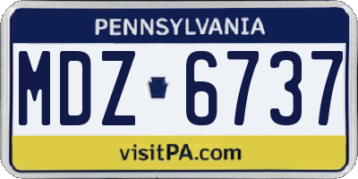 PA license plate MDZ6737