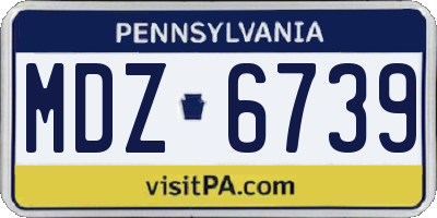 PA license plate MDZ6739