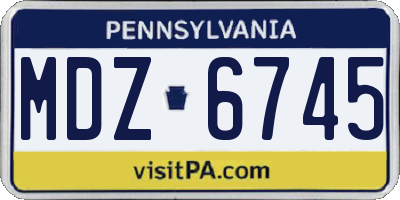 PA license plate MDZ6745