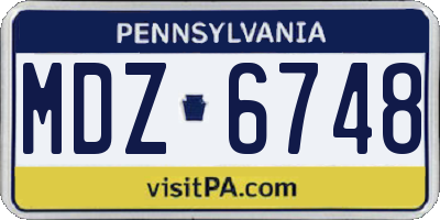 PA license plate MDZ6748