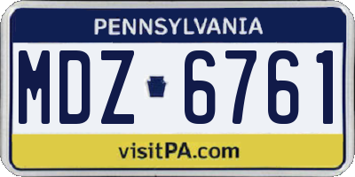 PA license plate MDZ6761