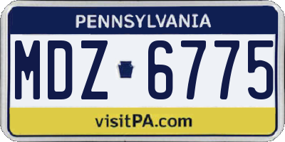 PA license plate MDZ6775