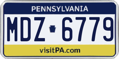 PA license plate MDZ6779