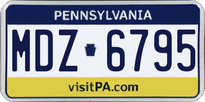 PA license plate MDZ6795