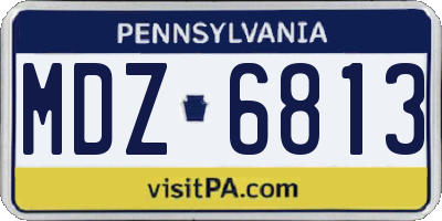 PA license plate MDZ6813