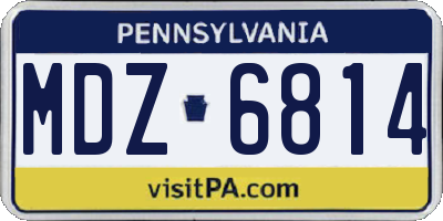 PA license plate MDZ6814