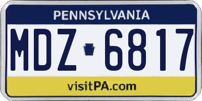PA license plate MDZ6817