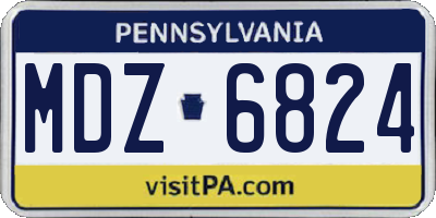 PA license plate MDZ6824