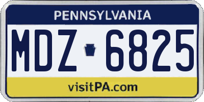 PA license plate MDZ6825