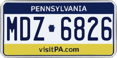 PA license plate MDZ6826