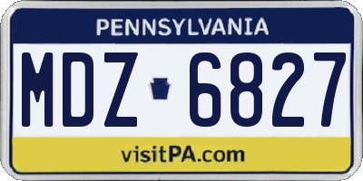 PA license plate MDZ6827