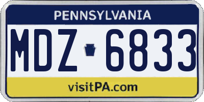 PA license plate MDZ6833