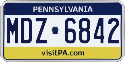 PA license plate MDZ6842