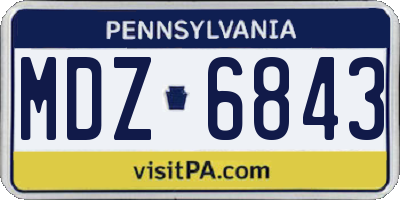 PA license plate MDZ6843