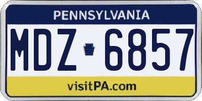 PA license plate MDZ6857