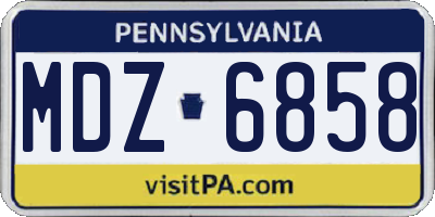 PA license plate MDZ6858