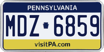 PA license plate MDZ6859