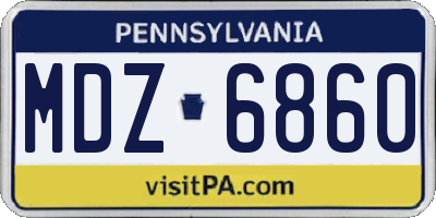 PA license plate MDZ6860