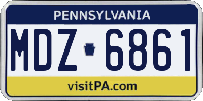 PA license plate MDZ6861