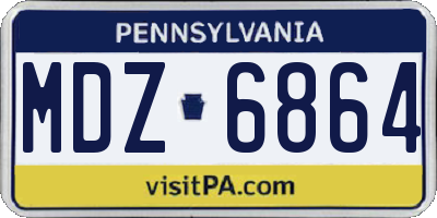 PA license plate MDZ6864