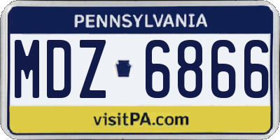 PA license plate MDZ6866