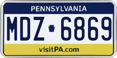 PA license plate MDZ6869