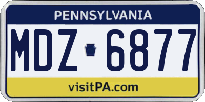 PA license plate MDZ6877