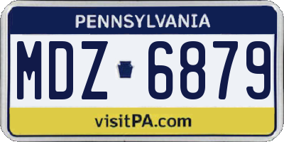 PA license plate MDZ6879