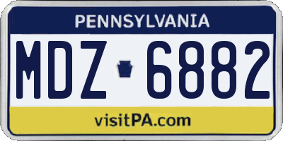 PA license plate MDZ6882