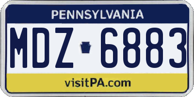 PA license plate MDZ6883
