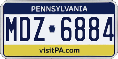 PA license plate MDZ6884