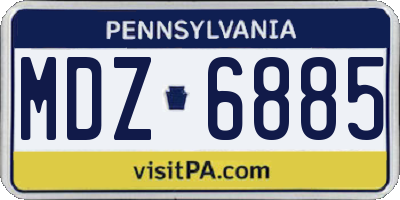 PA license plate MDZ6885
