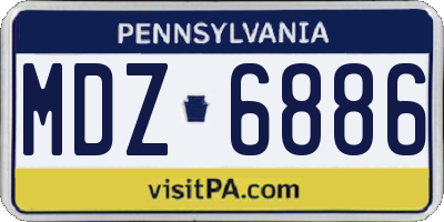 PA license plate MDZ6886