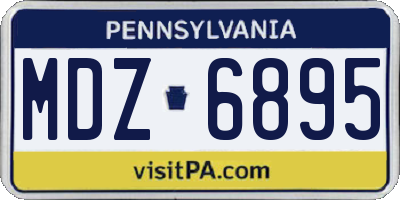 PA license plate MDZ6895