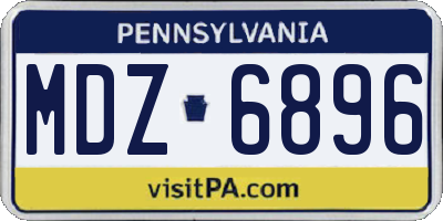 PA license plate MDZ6896